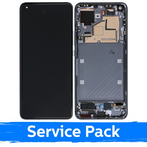 LCD ekranas suderinamas su Xiaomi Mi 11 5G su rėmeliu / Tamsiai pilkas / (Service Pack)