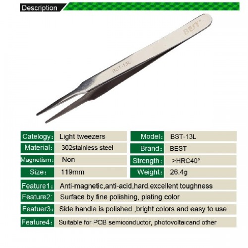 Pincetas "Best" BST-13L