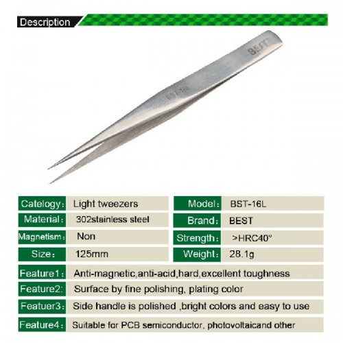 Pincetas "Best" BST-16L