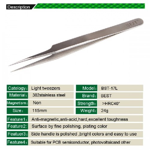 Pincetas "Best" BST-17L