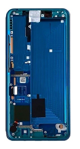 Ekranas Xiaomi Mi Note 10/Mi Note 10 Pro/Mi Note 10 Lite su lietimui jautriu stikliuku ir rėmeliu Green originalus (service pack)