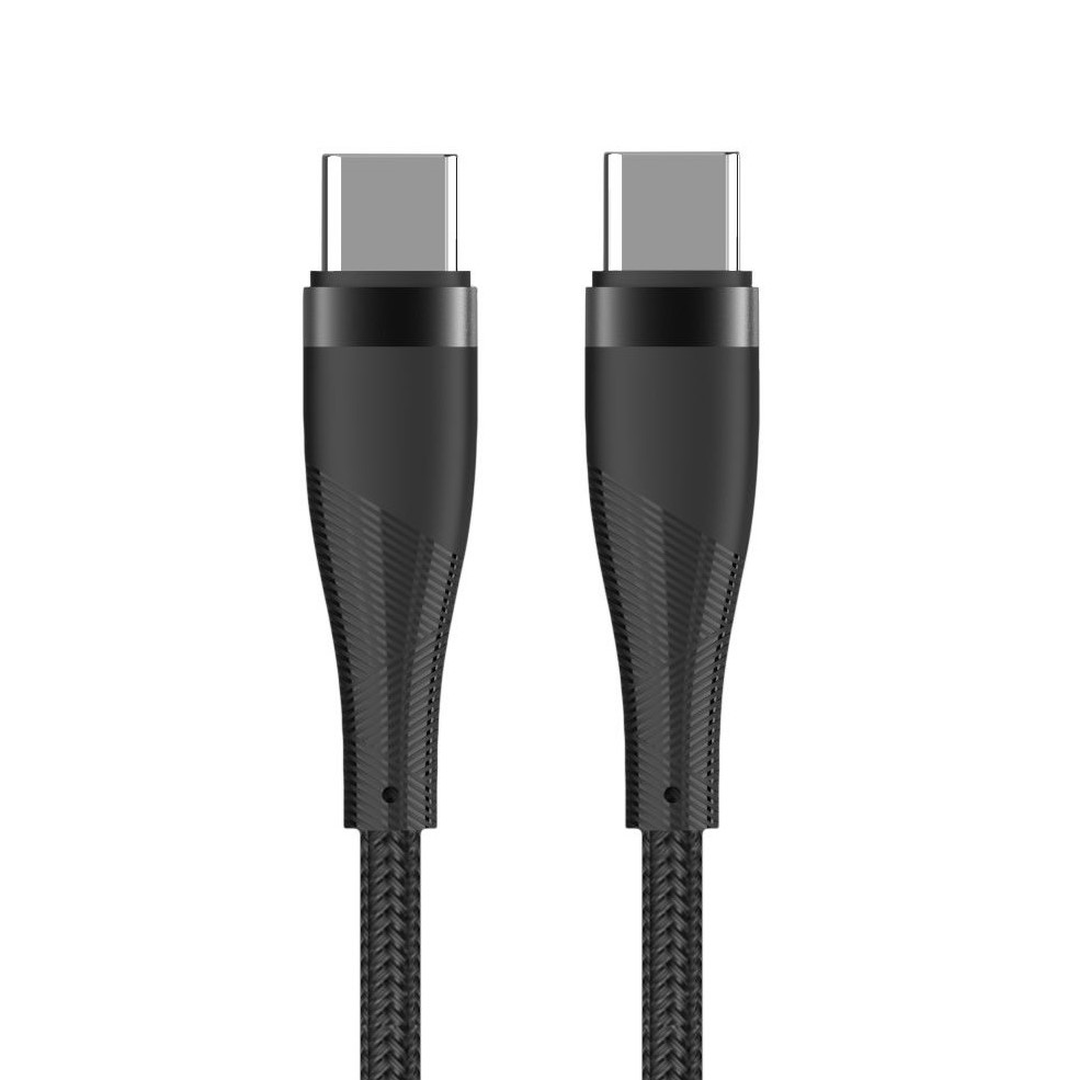 Maxlife MXUC-08 laidas USB-C - USB-C 1,0 m 100W juodas nailoninis