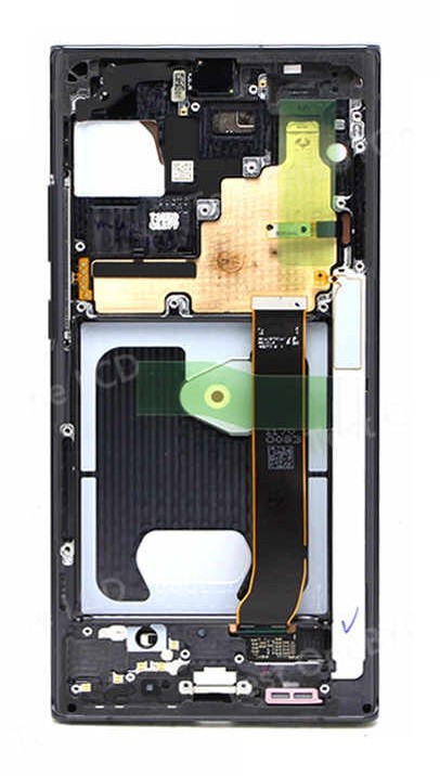 Ekranas Samsung N985/N986 Note 20 Ultra su lietimui jautriu stikliuku ir rėmeliu Mystic Black originalus (service pack)