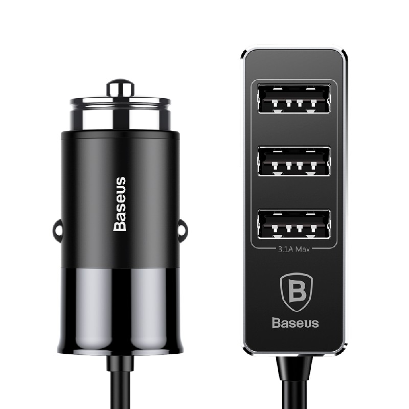 Įkroviklis automobilinis Baseus CCTON-01 (4xUSB 5.5A) juodas