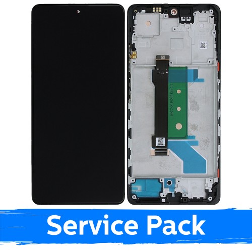LCD ekranas suderinamas su Xiaomi Redmi Note 12 Pro+ 5G juodas su rėmeliu (Service Pack)
