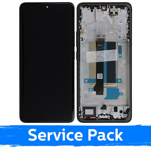 LCD ekranas suderinamas su Xiaomi Redmi Note 13 Pro+ 5G su rėmeliu / Midnight Black / (Service Pack)