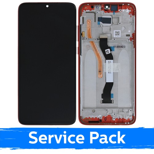 Ekranas skirtas Xiaomi Redmi Note 8 Pro su rėmeliu / Coral Orange / (Service Pack)