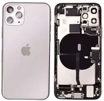 Galinis dangtelis iPhone 11 Pro Silver pilnas su šleifais originalus (used Grade B)