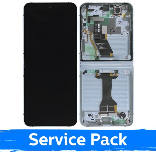 Ekranas skirtas Samsung F731 Z Flip5 (INNER) su rėmeliu / Blue / (Service Pack)