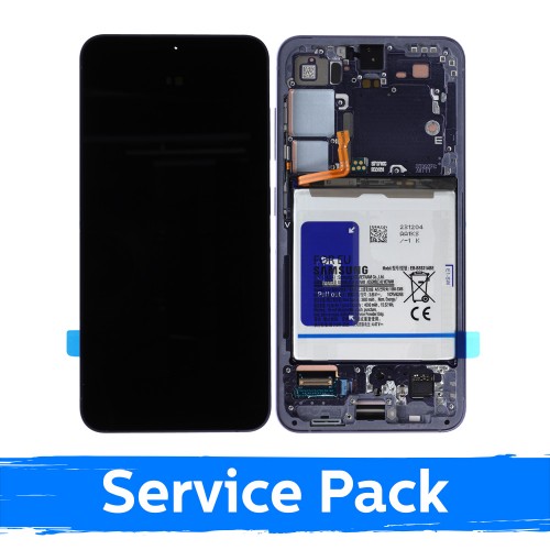 Ekranas skirtas Samsung S921 S24 su rėmeliu / Cobalt Violet / (Service Pack) +INCLUDING BATTERY