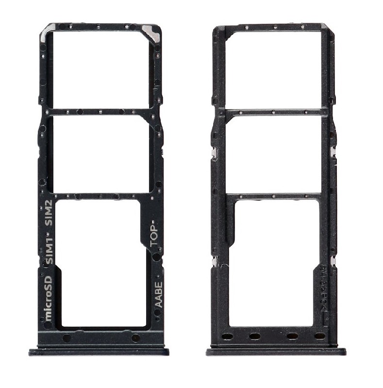 SIM kortelės laikiklis Samsung A125 A12/A127 A12S Black originalus (service pack)