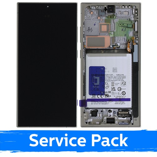 LCD Ekranas suderinamas su Samsung S928 S24 Ultra su rėmeliu / Titanium Gray / (Service Pack) +SU BATERIJA