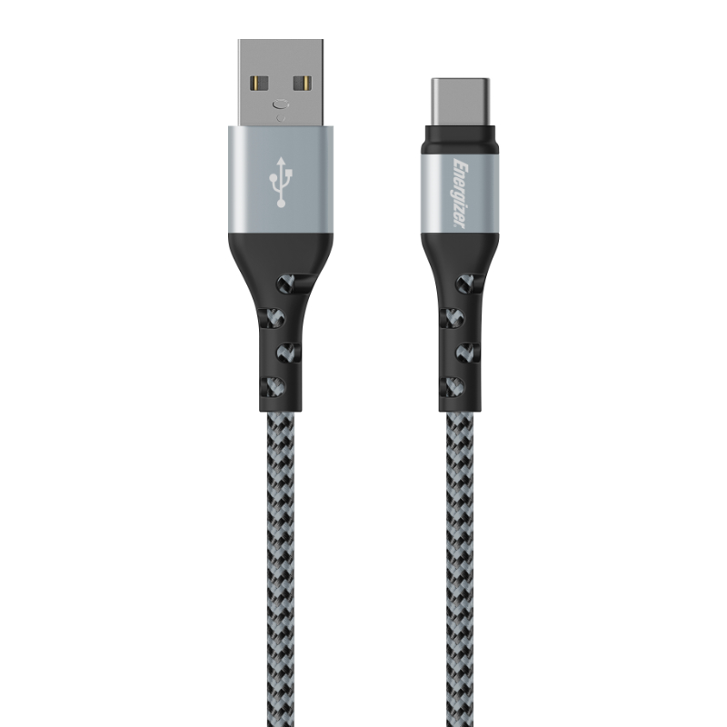 Energizer Ultimate - USB-A to USB-C connecting laidas 2m (sidabrinis)