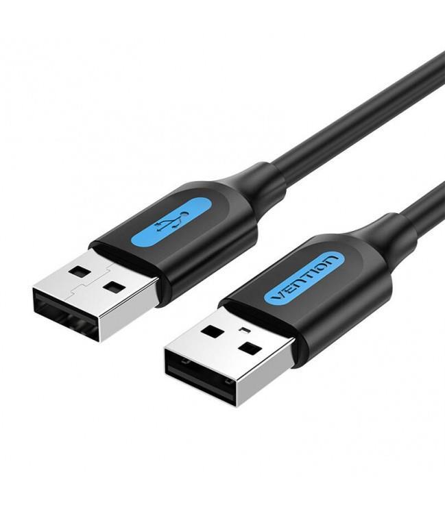 USB 2.0 laidas vyras-vyras 1.5m juodas Vention