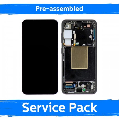 LCD ekranas suderinamas su Samsung S921 S24 su rėmeliu / Marble Grey / (Iš anksto surinktas Service Pack)