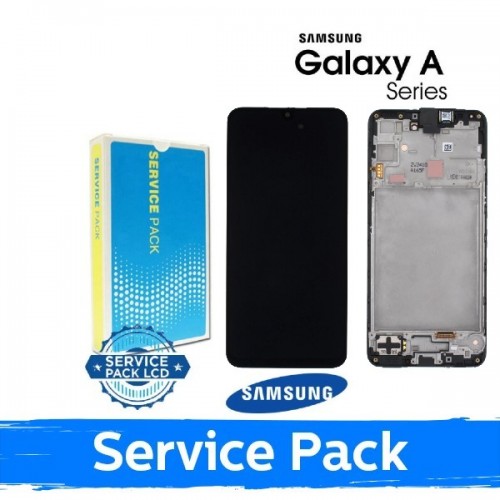 LCD ekranas suderinamas su Samsung A165 A16 4G juodas su rėmeliu (Service Pack)