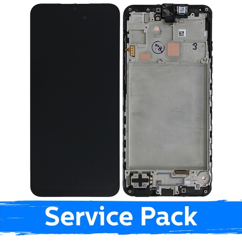 LCD ekranas suderinamas su Samsung A166 A16 5G juodas su rėmeliu (Service Pack)