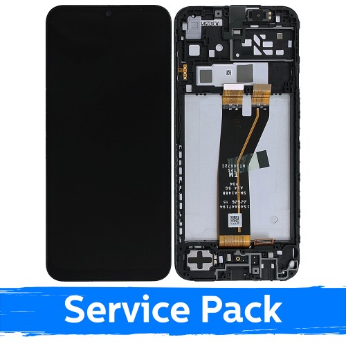 LCD ekranas suderinamas su Samsung A145F A14 4G (non-EU) juodas su rėmeliu (Service Pack)
