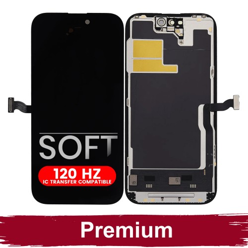 LCD ekranas suderinamas su iPhone 14 Pro juodas (SOFT OLED / Stable 120Hz / Premium)
