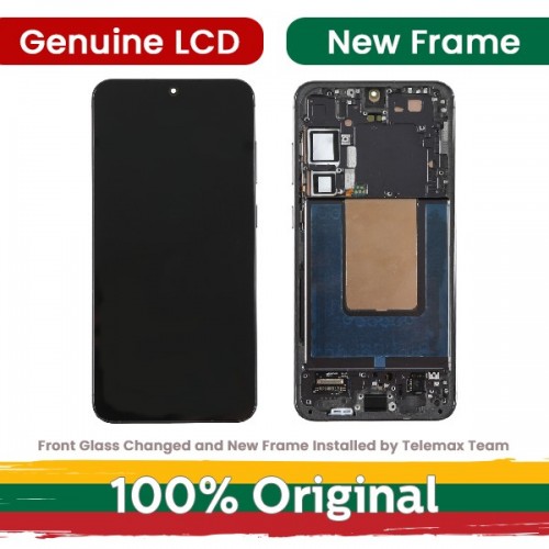 LCD ekranas suderinamas su Samsung S926 S24 Plus su rėmeliu / Marble Grey / (atnaujintas: Telemax)