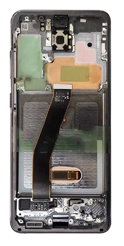 Ekranas Samsung G981F/G980F S20 su lietimui jautriu stikliuku ir rėmeliu Cosmic Grey originalus (used Grade C)