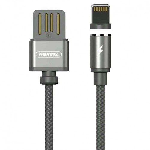 USB kabelis Remax RC-095i rudas "Lightning" 100cm (su magnetiniu atskiriamu galiuku)