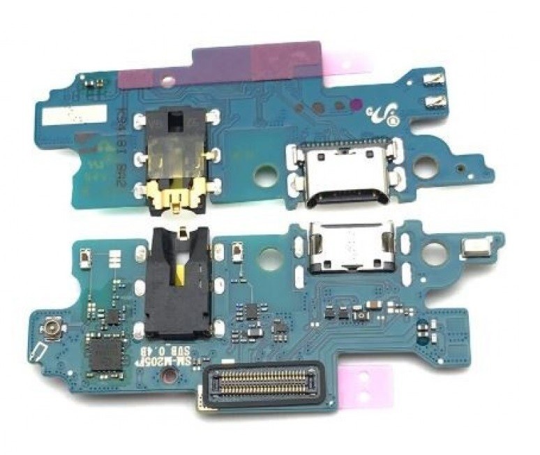Lanksčioji jungtis Samsung M205 M20 2019 su įkrovimo kontaktu, mikrofonu, ausinių lizdu originali (service pack)