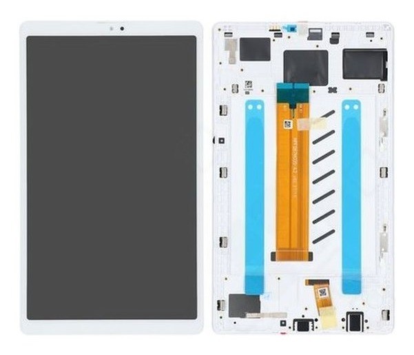 Ekranas Samsung T220 Tab A7 Lite 8.7 2021 su lietimui jautriu stikliuku ir rėmeliu White originalus (service pack)