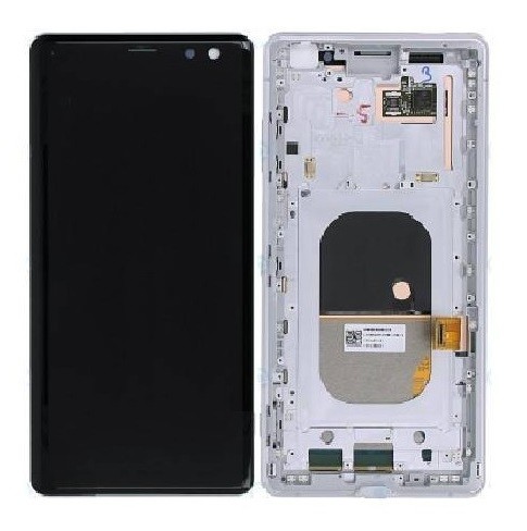 Ekranas Sony Xperia XZ3 H8416/H9436 su lietimui jautriu stikliuku ir rėmeliu White originalus (used Grade C)