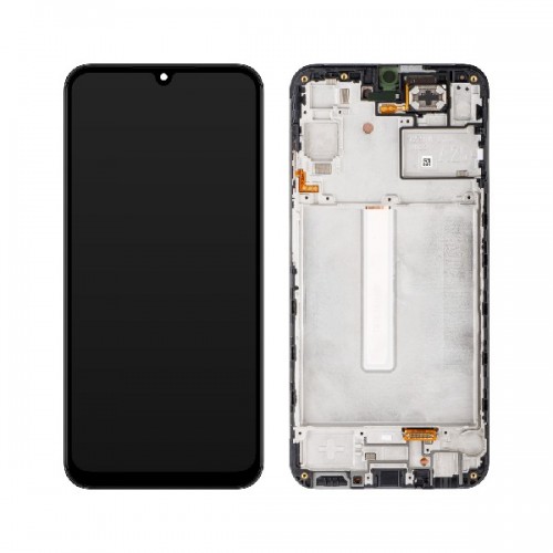 LCD ekranas suderinamas su Samsung A256 A25 5G juodas su rėmeliu HQ