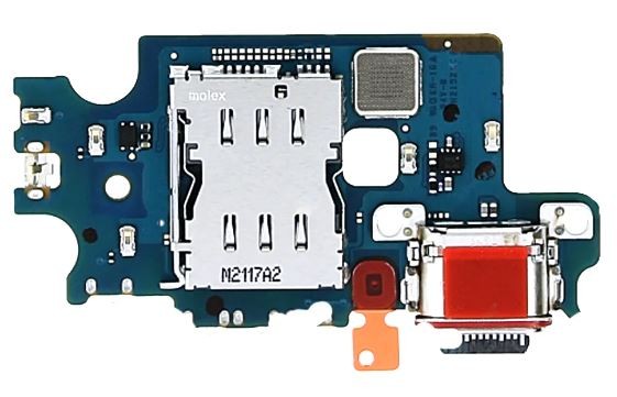 Lanksčioji jungtis Samsung S906 S22 Plus su įkrovimo kontaktu, mikrofonu, SIM lizdu originali (service pack)
