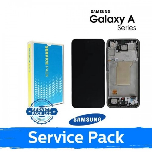 LCD ekranas suderinamas su Samsung A366 A36 5G su rėmeliu / juodas / (Service Pack)