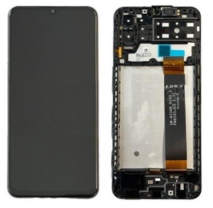 Ekranas Samsung A135 A13 4G 2022 su lietimui jautriu stikliuku ir rėmeliu Black originalus (service pack)