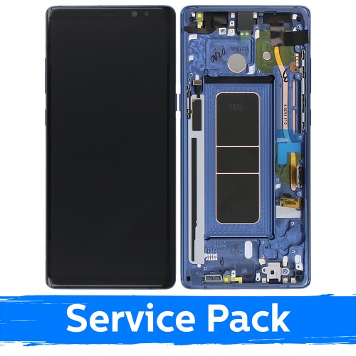 LCD ekranas suderinamas su Samsung N950 Note 8 su rėmeliu / mėlynas / (Service Pack)