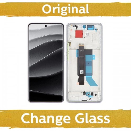 LCD ekranas suderinamas su Xiaomi Redmi Note 14 Pro 5G su rėmeliu / Midnight juodas / (Atnaujintas: Kinija)