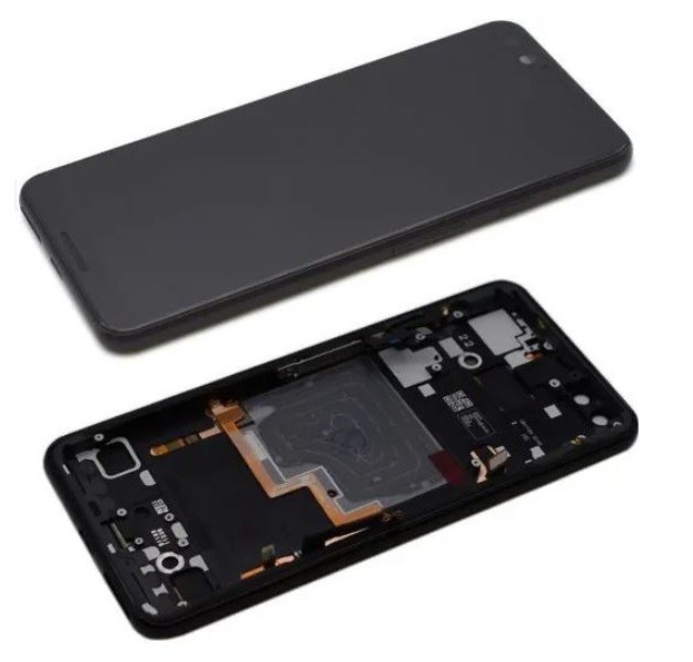 Ekranas Google Pixel 3 su lietimui jautriu stikliuku ir rėmeliu Black originalus (used Grade C)