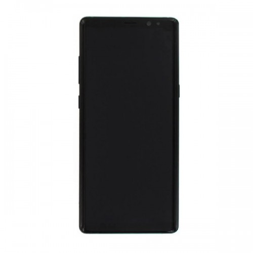 LCD ekranas suderinamas su Samsung N950 Note 8 su rėmeliu / Midnight Black / (Atnaujinta: Telemax) (Apdegusios ikonos baltame fone)