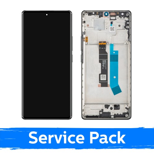 LCD ekranas suderinamas su Xiaomi Redmi Note 14 Pro 4G su rėmeliu / Nakties juodas / (Service Pack)