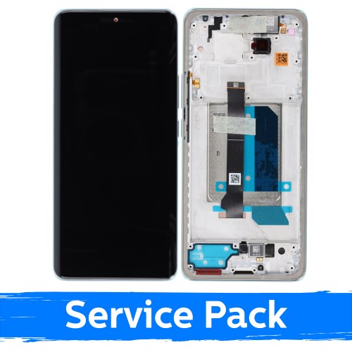 LCD ekranas suderinamas su Xiaomi Redmi Note 14 Pro+ 5G su rėmeliu / Ledinis mėlynas / (Service Pack)