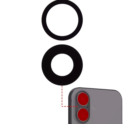 Galinis kameros stiklas suderinamas su Apple iPhone 16 / 16 Plus galinio fotoaparato lęšis (pc) / PREMIUM /