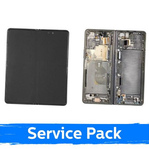 LCD ekranas suderinamas su Samsung F916 Z Fold2 (INNER) su rėmeliu / Mystic Grey / (Service Pack)