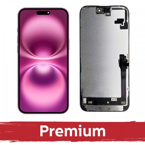 LCD ekranas suderinamas su iPhone 16 Plus juodas (SOFT OLED / Stable / Premium) /*Removable IC*/