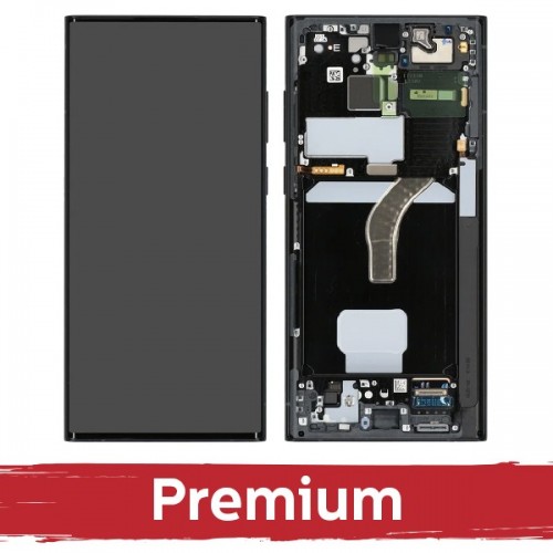 LCD ekranas suderinamas su Samsung S908 S22 Ultra su rėmeliu / žalias / OEM