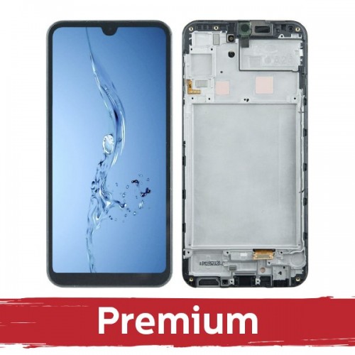 LCD ekranas suderinamas su Samsung A245 A24 juodas su rėmeliu OEM