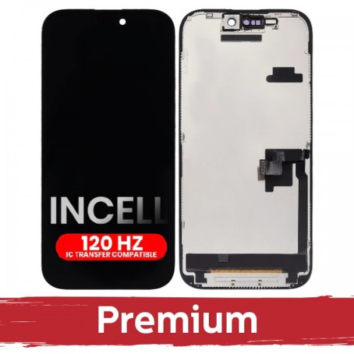 LCD ekranas suderinamas su iPhone 16 Pro juodas (120Hz / INCELL / Premium) /*Removable IC*/