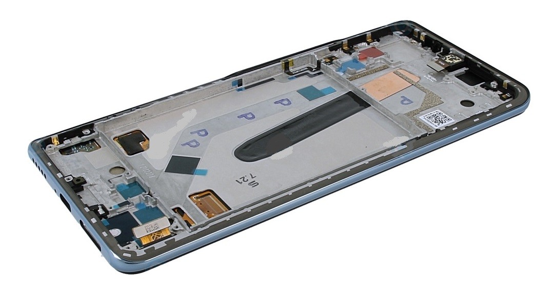 Ekranas Xiaomi Mi 11i/Mi 11X/Mi 11X Pro/Poco F3 su lietimui jautriu stikliuku ir rėmeliu Blue originalus (service pack)