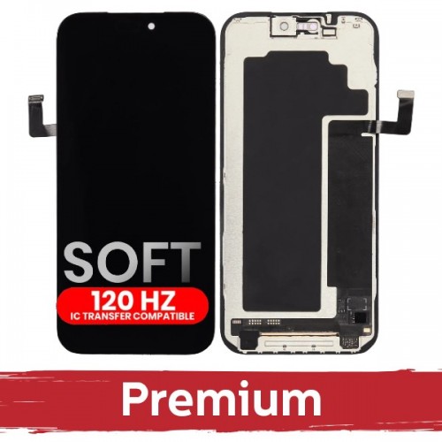 LCD ekranas suderinamas su iPhone 17 Pro Max juodas (SOFT OLED / Stable 120Hz / Premium) *Removable IC*