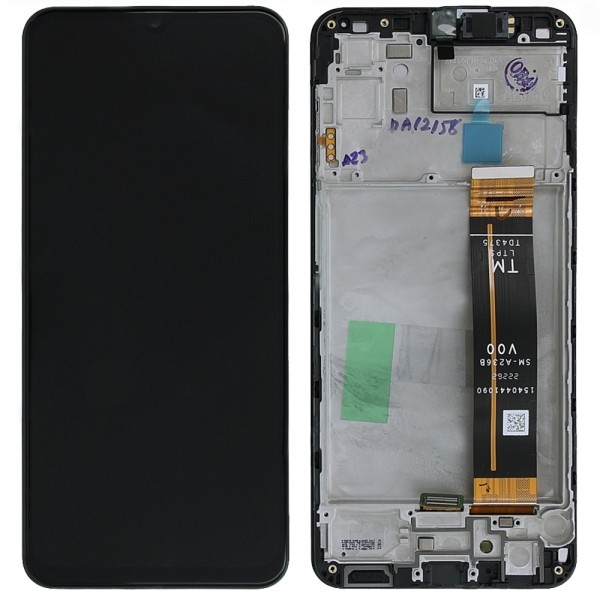Ekranas Samsung A236 A23 5G su lietimui jautriu stikliuku ir rėmeliu Black originalus (service pack)