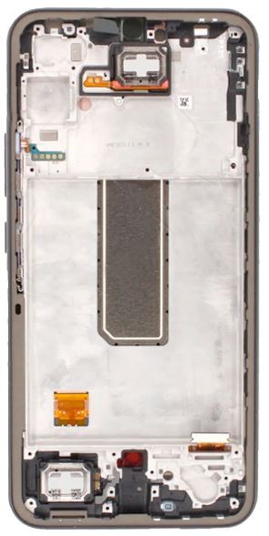 Ekranas Samsung A346 A34 5G 2023 su lietimui jautriu stikliuku ir rėmeliu Silver originalus (service pack)