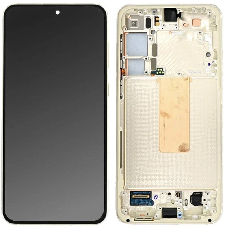 Ekranas Samsung S916 S23+ 5G su lietimui jautriu stikliuku ir rėmeliu Cream originalus (service pack)